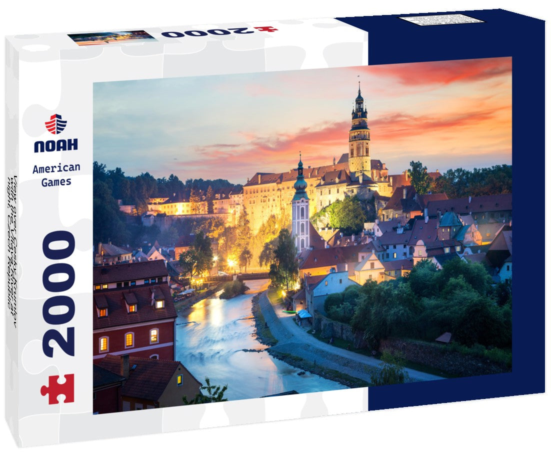 Noah Jigsaw Puzzle View over Cesky Krumlov with the Vltava River at night, Czech Republic 2000 Pieces