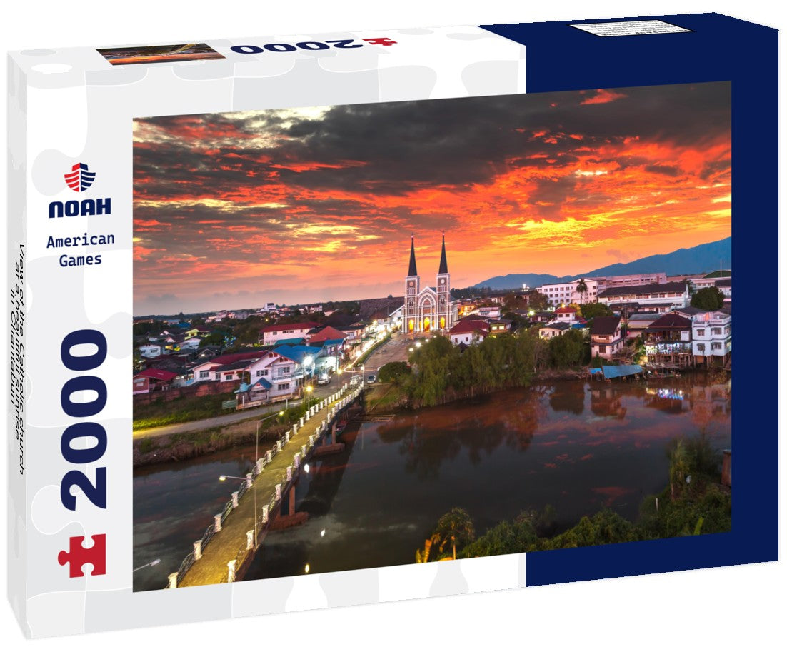 Noah Jigsaw Puzzle View of the Catholic church at a beautiful sunrise in Chantaburi 2000 Pieces