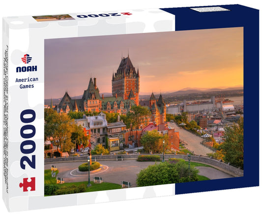 Noah Jigsaw Puzzle Frontenac Castle in Old Quebec City in the beautiful light of sunrise. Image with high dynamic range. Travel, vacation, history, cityscape, nature, summer, hotels and architecture concept 2000 Pieces