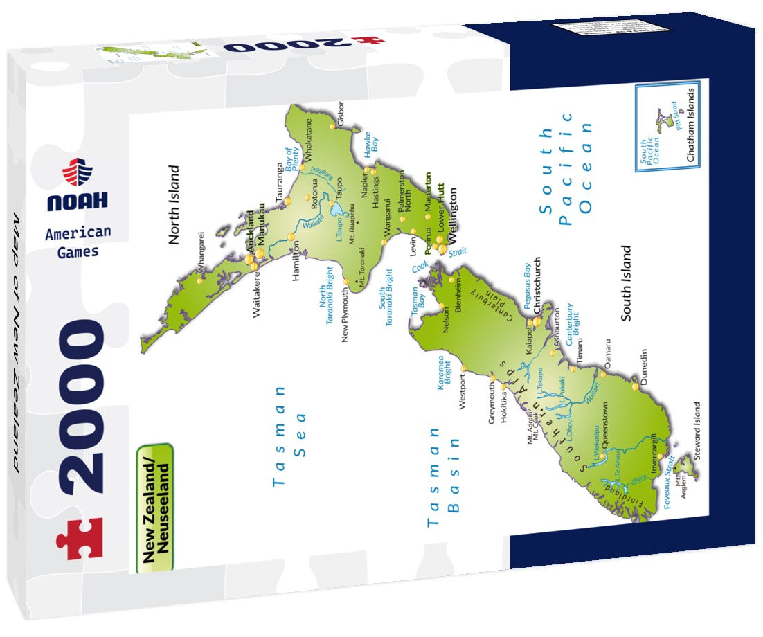 Noah Jigsaw Puzzle Map of New Zealand 2000 Pieces