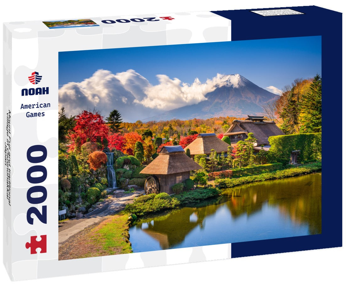 Noah Jigsaw Puzzle Mount Fuji and traditional village in Oshinohakkai, Japan 2000 Pieces