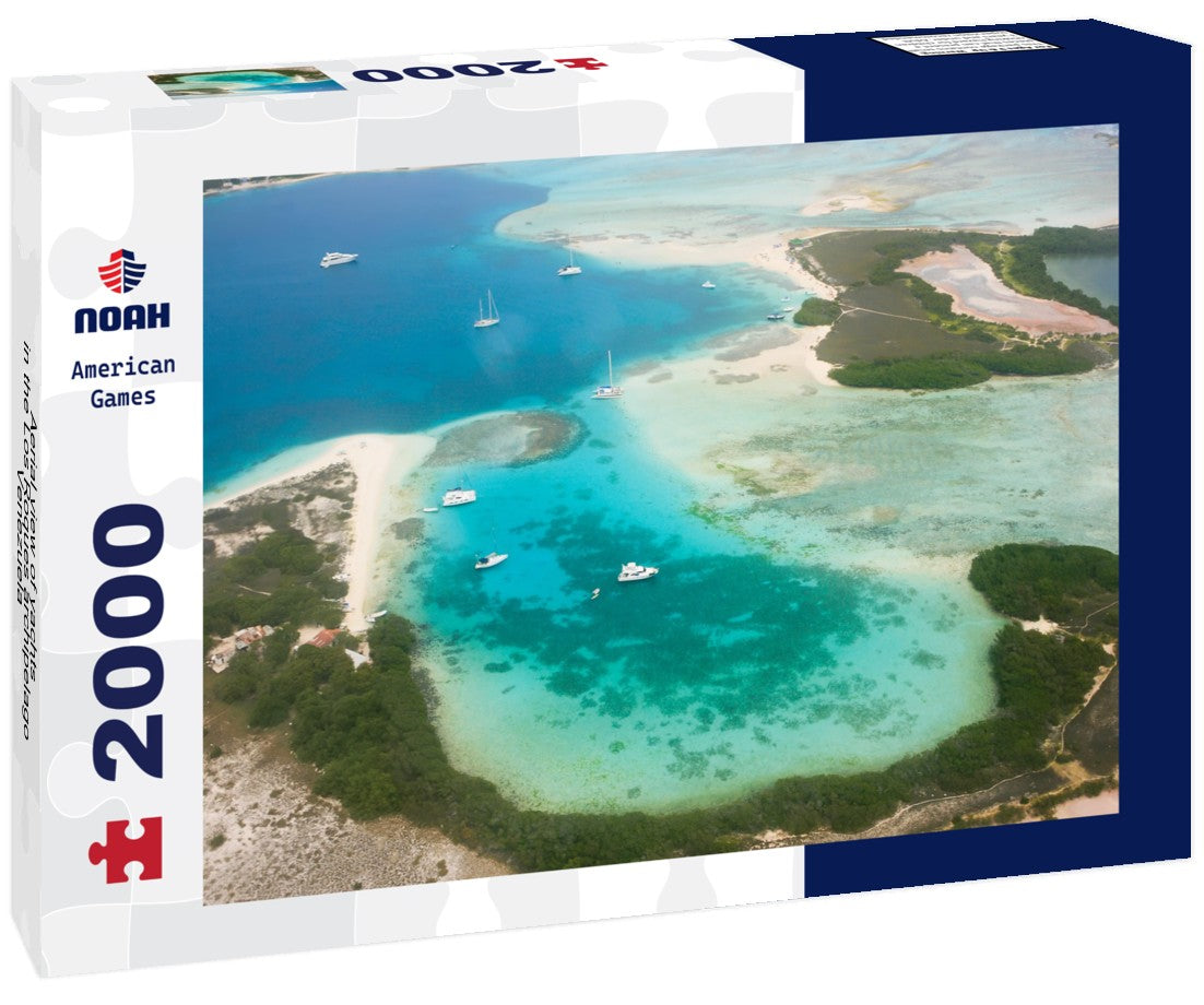 Noah Jigsaw Puzzle Aerial view of yachts in the Los Roques archipelago, Venezuela 2000 Pieces