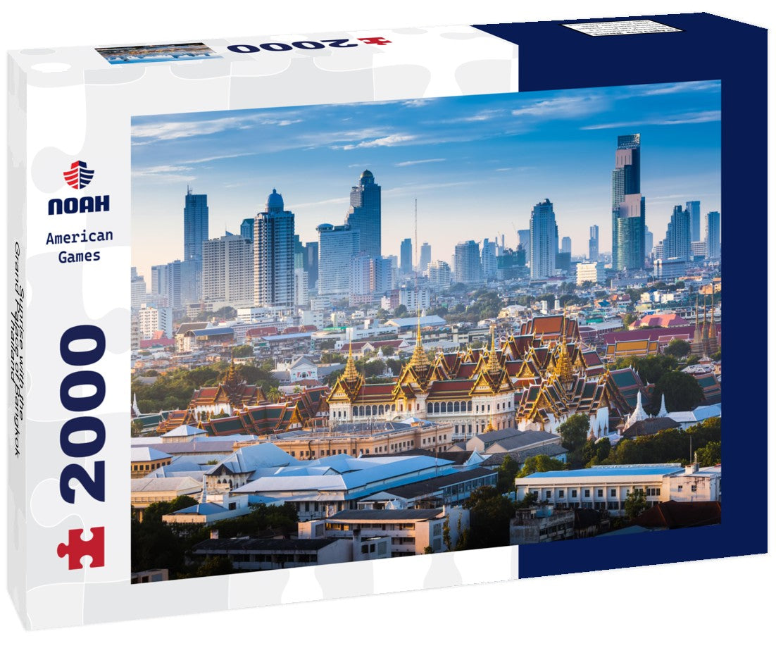 Noah Jigsaw Puzzle Sunrise with the Grand Palace of Bangkok, Thailand 2000 Pieces