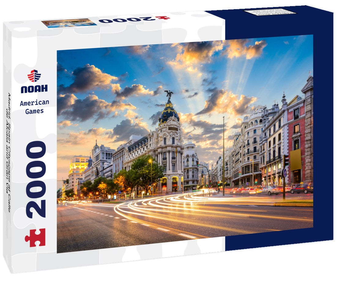 Noah Jigsaw Puzzle Madrid, Spain Cityscape at Calle de Alcala and Gran Via 2000 Pieces