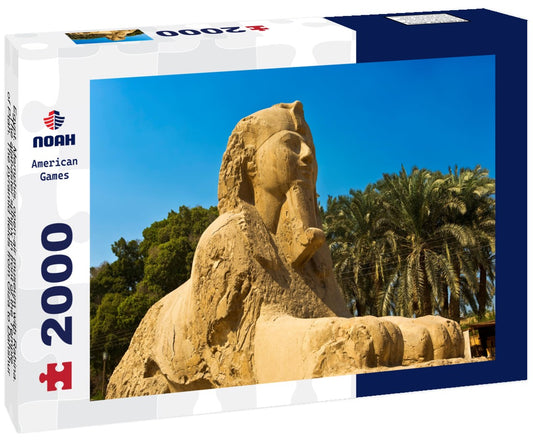 Noah Jigsaw Puzzle Egypt. Memphis - open-air museum with Rahina. The alabaster sphinx in front of the Temple of Ptah. The pyramid fields from Giza to Dahshur are on the UNESCO World Heritage List. 2000 Pieces