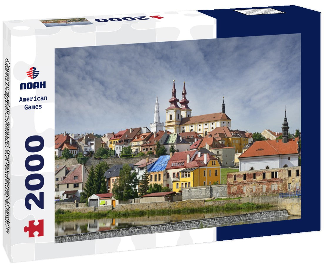 Noah Jigsaw Puzzle Panorama of the town of Kadan, Czech Republic. Kadan (German Kaaden) is a former royal town in the Usti region southwest of Chomutov, located on the left bank of the river Eger (Ohre) 2000 Pieces