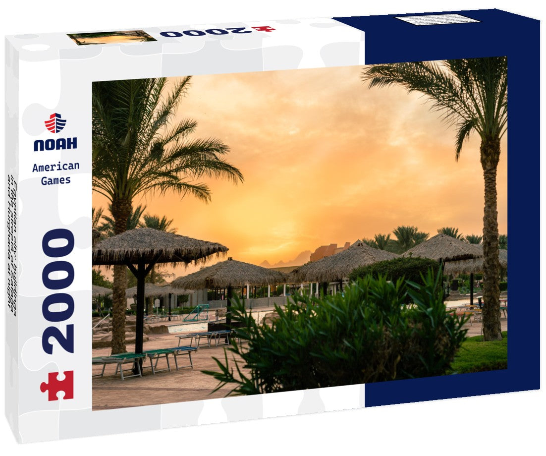 Noah Jigsaw Puzzle Egyptian city: buildings in the streets of Safaga and Hurghada at night 2000 Pieces