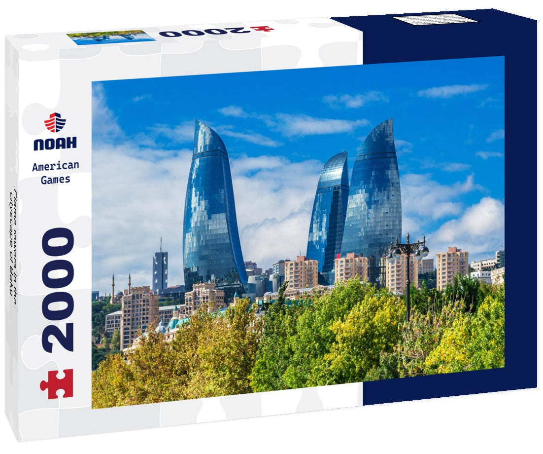 Noah Jigsaw Puzzle Flame towers in the cityscape of Baku 2000 Pieces