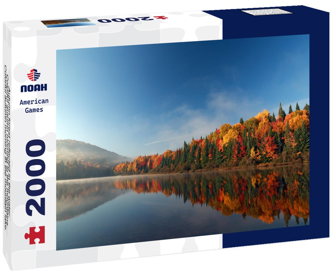 Noah Jigsaw Puzzle Autumn forest reflected in the water. Colorful autumn morning in the mountains. Colorful autumn morning in the mountain lake. Colorful autumn landscape. Autumn in Canada 2000 Pieces