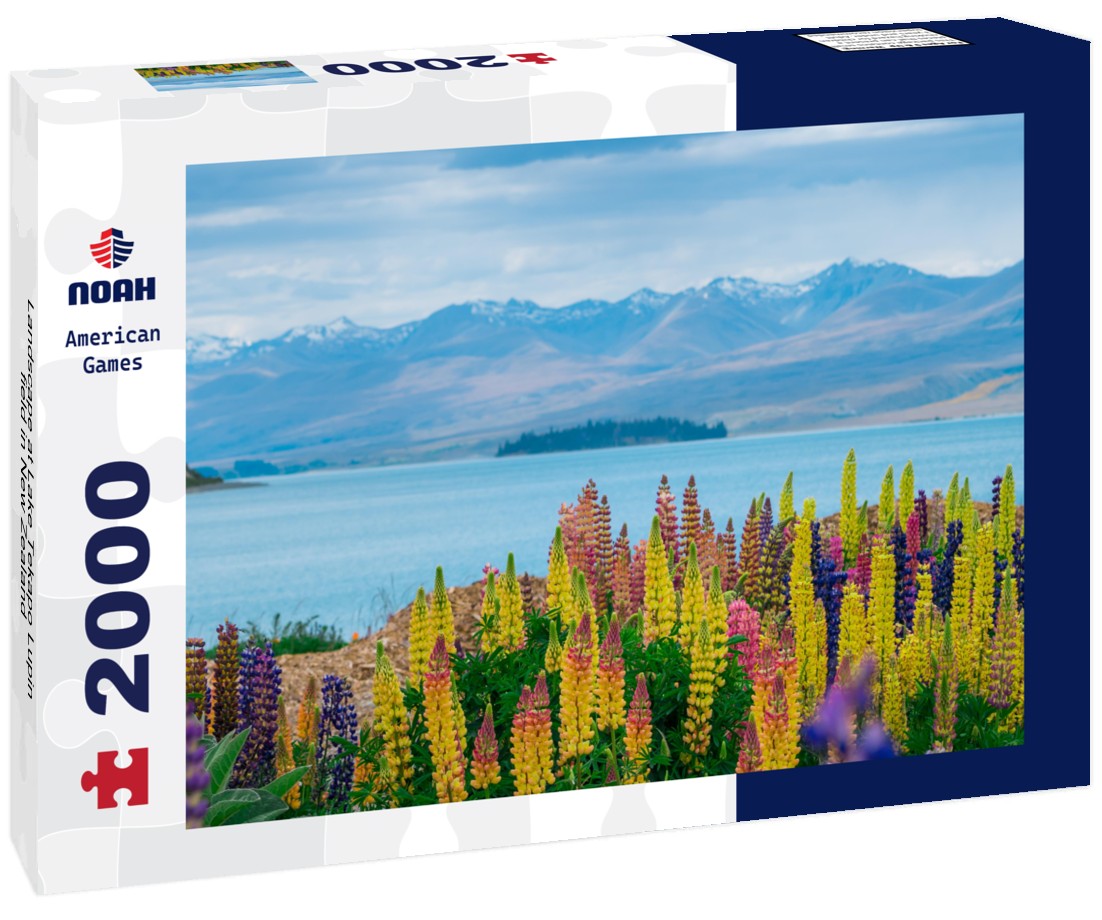 Noah Jigsaw Puzzle Landscape at Lake Tekapo Lupin field in New Zealand 2000 Pieces