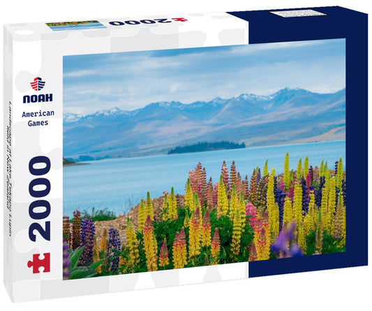 Noah Jigsaw Puzzle Landscape at Lake Tekapo Lupin field in New Zealand 2000 Pieces