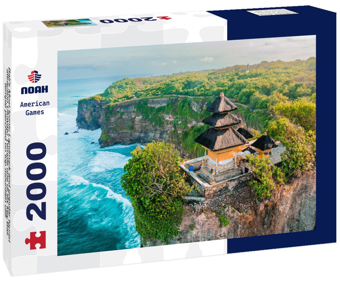 Bali's Most Iconic Landmark and popular tourist attraction Uluwatu Temple one of six key Bali temple perched on top mountain cliff 2000pc Puzzle