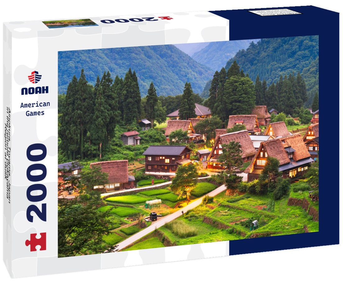Noah Jigsaw Puzzle Ainokura, Toyama, Japan in the remote Gokayama Region at dusk 2000 pieces