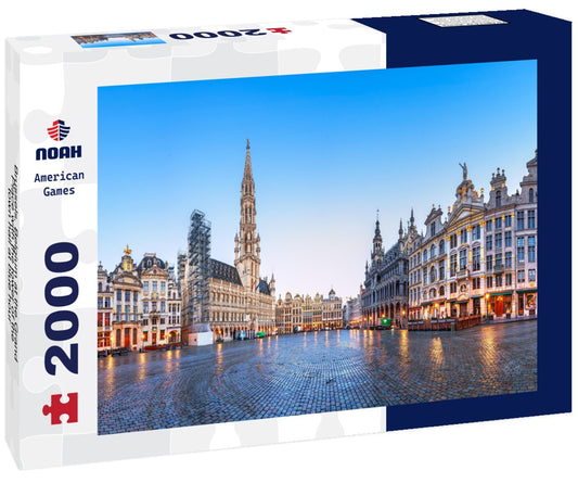 Noah Jigsaw Puzzle Brussels, Belgium at the Grand Place with the tower of the town hall at blue hour 2000 pieces