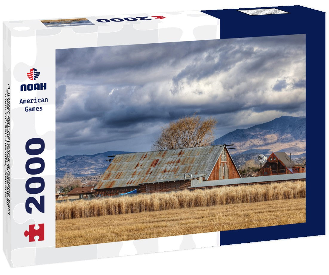 Noah Jigsaw Puzzle A winter day hovering a historic barn of the Carson Valley in the small town of Gardnerville, Nevada 2000 pieces