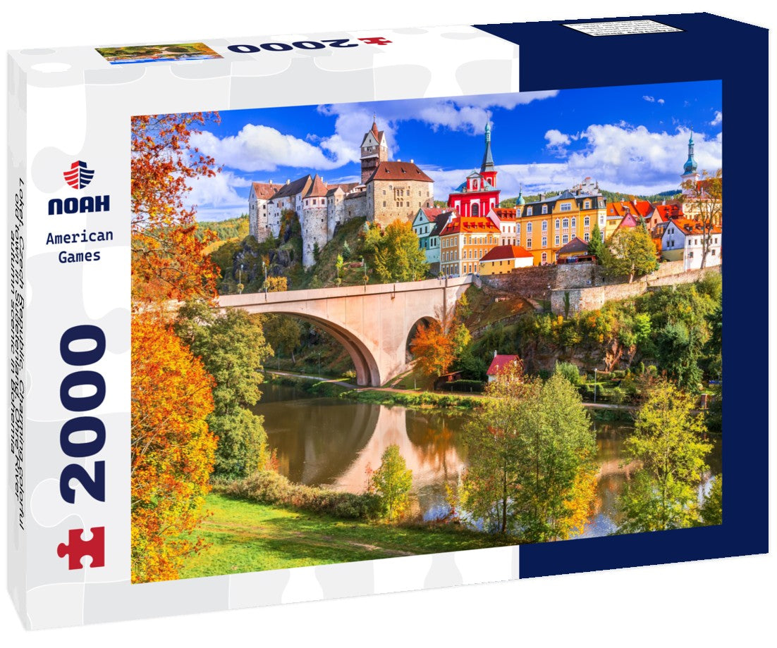 Noah Jigsaw Puzzle Loket, Czech Republic. Charming colorful old town in Sudetenland, Ohre River autumn scenic in Bohemia 2000 pieces