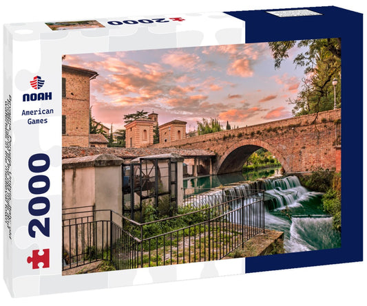 Noah Jigsaw Puzzle Bevagna, Perugia, Umbria, Italy: old bridge, canal of the old mills and waterfalls in the medieval town 2000 pieces