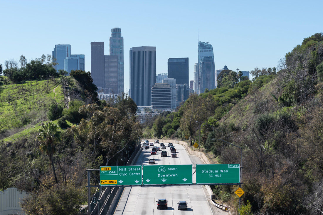 Noah Jigsaw Puzzle Los Angeles skyline and 110 freeway pillars in the city center 2000 pieces