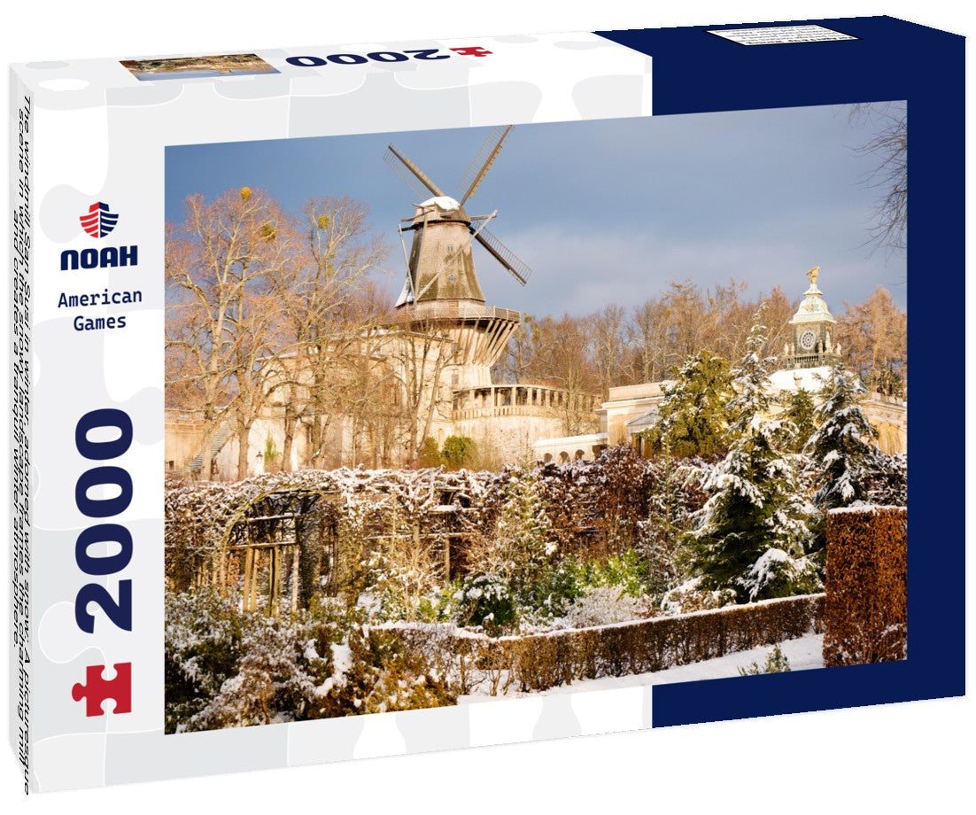 Noah Jigsaw Puzzle The windmill San Susi in winter, adorned with snow: A picturesque scene in which the snowy landscape frames the charming mill and creates a tranquil winter atmosphere. 2000 pieces