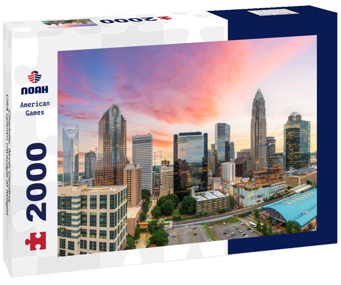 Noah Jigsaw Puzzle Charlotte, North Carolina, USA uptown cityscape at twilight 2000 pieces
