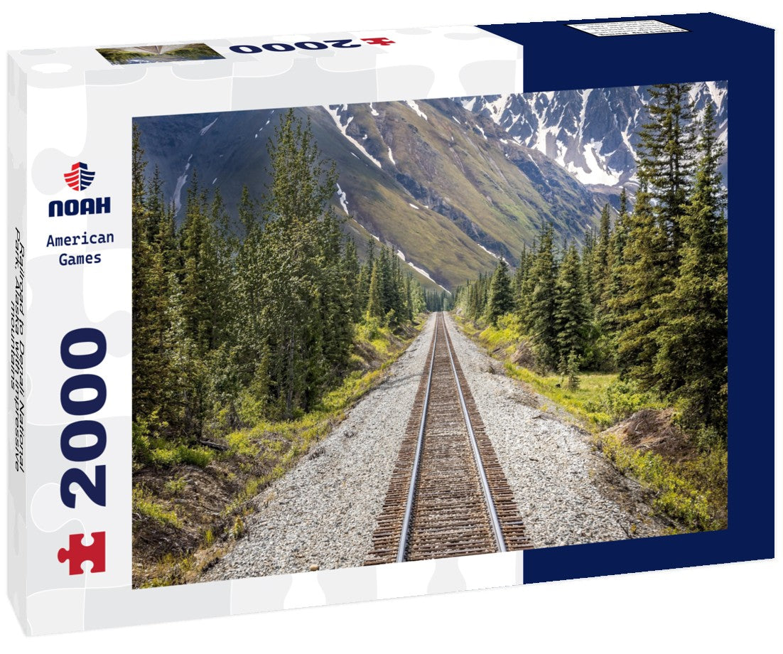 Noah Jigsaw Puzzle Railroad to Denali National Park, Alaska with impressive mountains 2000 pieces