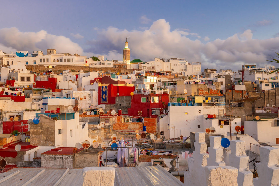 Noah Jigsaw Puzzle Tangier and Chefchaouen Morocco travel photographs of various village scenes depicting stairs artwork city scapes golden hour blue hour sunset sunrise the blue city with blue painted walls hearts 2000 pieces