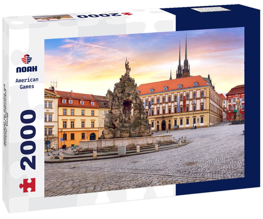 Noah Jigsaw Puzzle Brno - panorama of Zeleny trh square at dramatic sunset, Czech Republic 2000 pieces