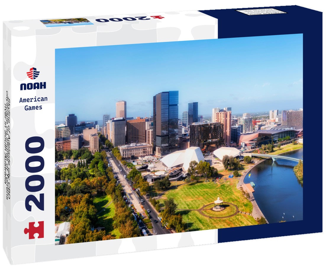 Noah Jigsaw Puzzle Skyline of Adelaide city CBD cityscape on shores of Torrens river in South Australia 2000 pieces