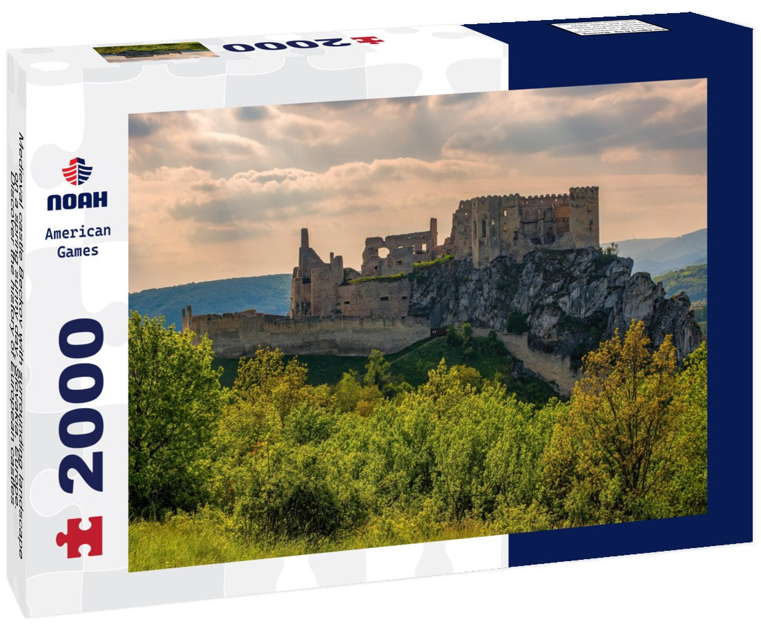 Noah Jigsaw Puzzle Medieval castle Beckov with surrounding landscape on a spring sunny day, Slovakia, Europe. Discover the history of European castles 2000 pieces