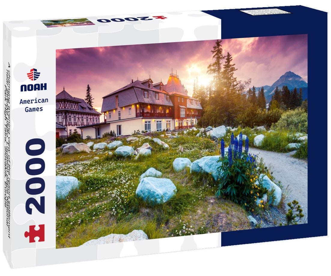Noah Jigsaw Puzzle A charming evening view of the resort settlement near Strbske pleso. Location place National Park High Tatra, Slovakia, Europe 2000 pieces