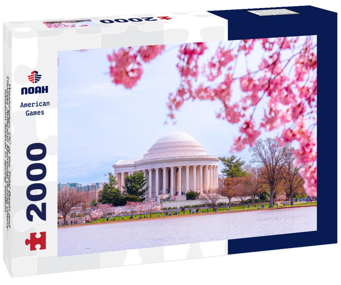 Noah Jigsaw Puzzle Washington, DC at the Tidal Basin and Thomas Jefferson Memorial during cherry blossom festival in spring season 2000 pieces