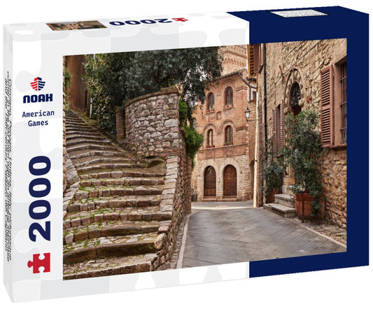 Noah Jigsaw Puzzle Corciano, Perugia, Umbria, Italy: picturesque corner in the old town with an antique staircase and the 15th-century Palazzo del Capitano 2000 pieces