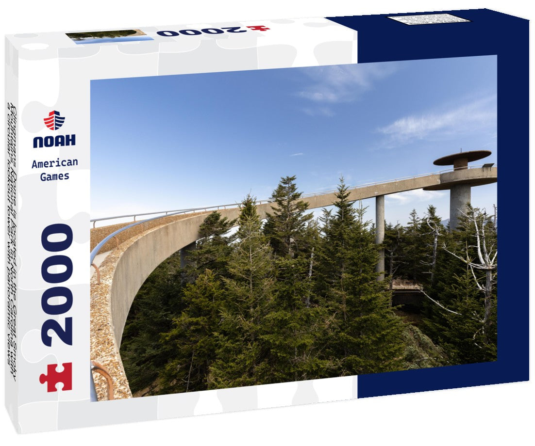 Noah Jigsaw Puzzle Clingmans Dome is located in the Great Smoky Mountains National Park in North Carolina with a circular lookout tower with panoramic views and an elevation of 6,643 feet 2000 pieces