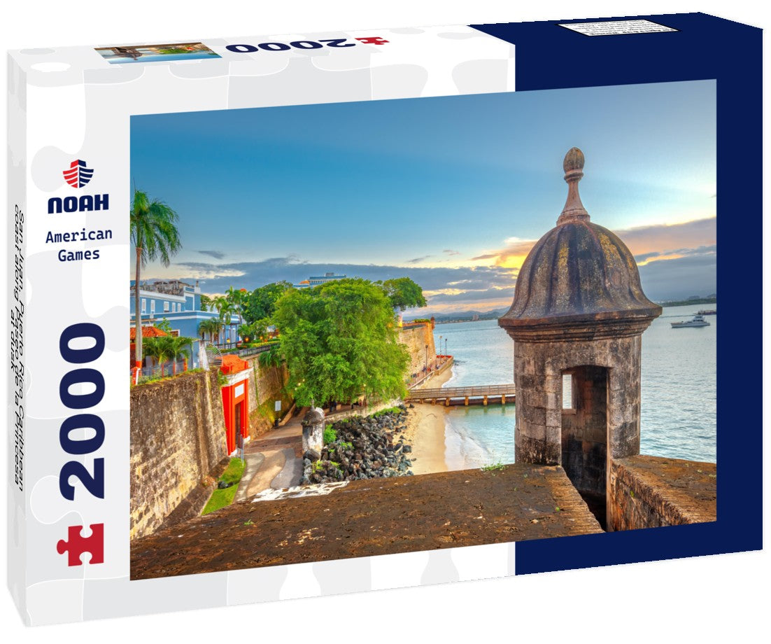 San Juan, Puerto Rico Caribbean coast along Paseo de la Princesa at dusk 2000pc Puzzle