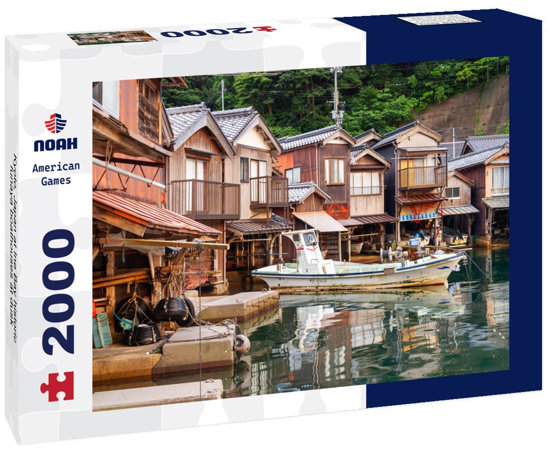 Noah Jigsaw Puzzle Kyoto, Japan at Ine Bay historic funaya boathouses at dusk 2000 pieces