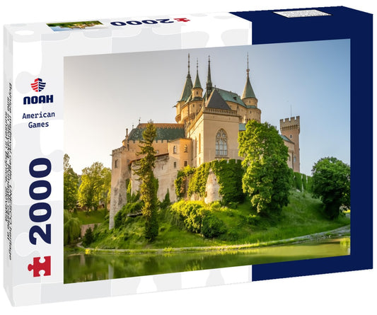 Noah Jigsaw Puzzle Bojnice medieval castle, UNESCO heritage site in Slovakia. Romantic castle at sunset in Bojnice, Slovakia 2000 pieces
