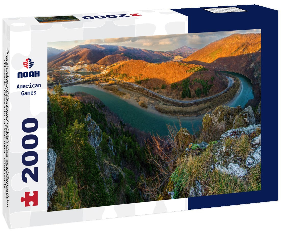 Noah Jigsaw Puzzle Scenic view of the bend of Vah river and Carpathian mountains panorama. Mala Fatra national park, Slovakia. Meander of Vah river, Kralovany near Martin and Ruzomberok 2000 pieces