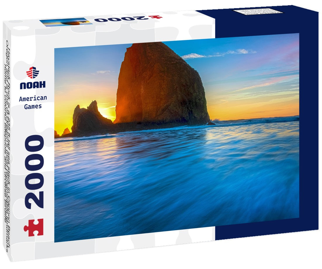 Noah Jigsaw Puzzle Haystack Rock is a 235 ft-tall sea stack in Cannon Beach, Oregon and is one of Oregon's most recognizable landmarks, home to colorful tidepools and diverse birdlife 2000 pieces