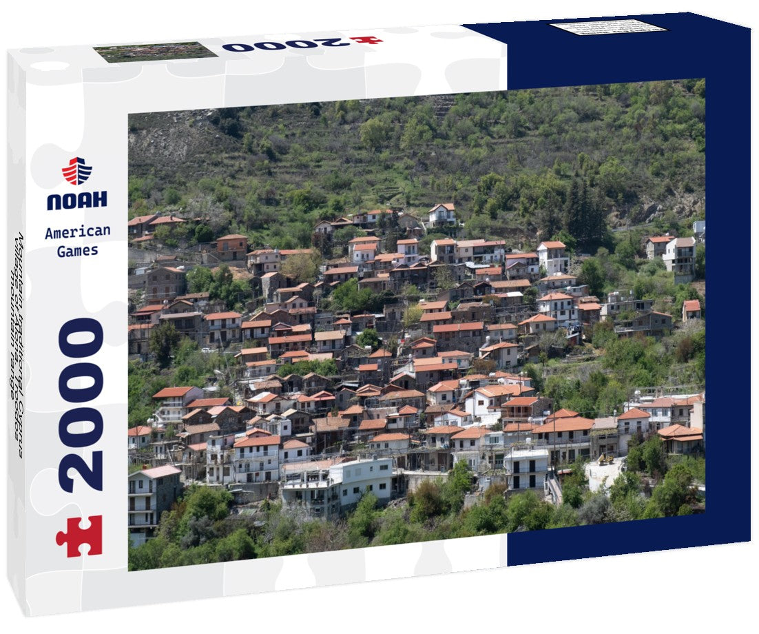 Noah Jigsaw Puzzle Mountain traditional Cyprus village of Alona. Troodos mountain range 2000 pieces