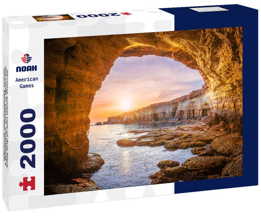 Noah Jigsaw Puzzle Stunning sunset view of Ayia Napa sea caves in Cyprus, showcasing a serene Mediterranean landscape 2000 pieces