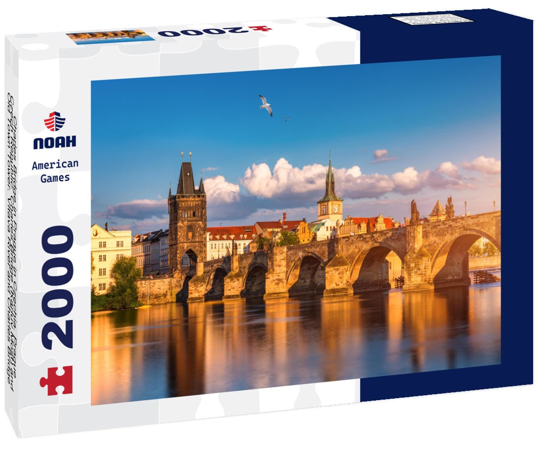 Noah Jigsaw Puzzle Charles Bridge in Prague in Czechia. Prague, Czech Republic. Charles Bridge (Karluv Most) and Old Town Tower. Vltava River and Charles Bridge 2000 pieces