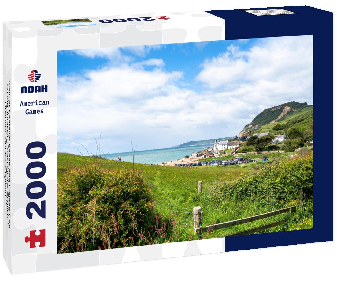 Noah Jigsaw Puzzle View of Seatown beach and Golden Cap on the Jurassic Coast by the English Channel, Dorset, England 2000 pieces