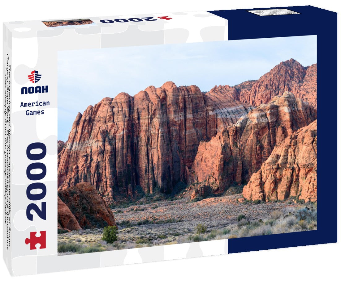 Noah Jigsaw Puzzle The towering red Navajo sandstone cliffs at Snow Canyon State Park. The breathtaking rock formations rise steeply from the grassy valley below. Taken in the early morning light - St George, Utah, USA 2000 pieces