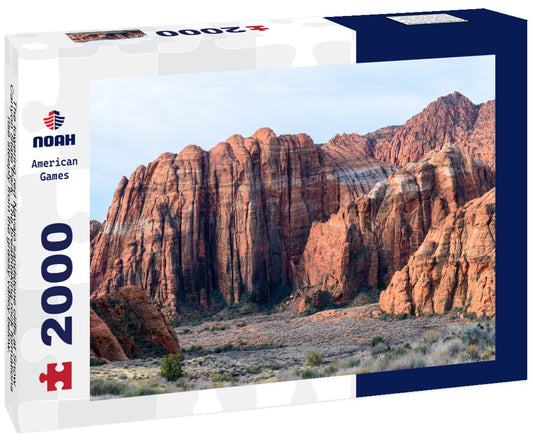 Noah Jigsaw Puzzle The towering red Navajo sandstone cliffs at Snow Canyon State Park. The breathtaking rock formations rise steeply from the grassy valley below. Taken in the early morning light - St George, Utah, USA 2000 pieces