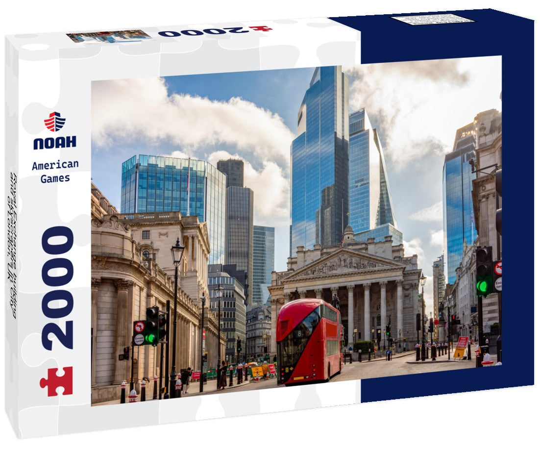 Noah Jigsaw Puzzle Royal Exchange building and skyscrapers in City of London, UK 2000 pieces