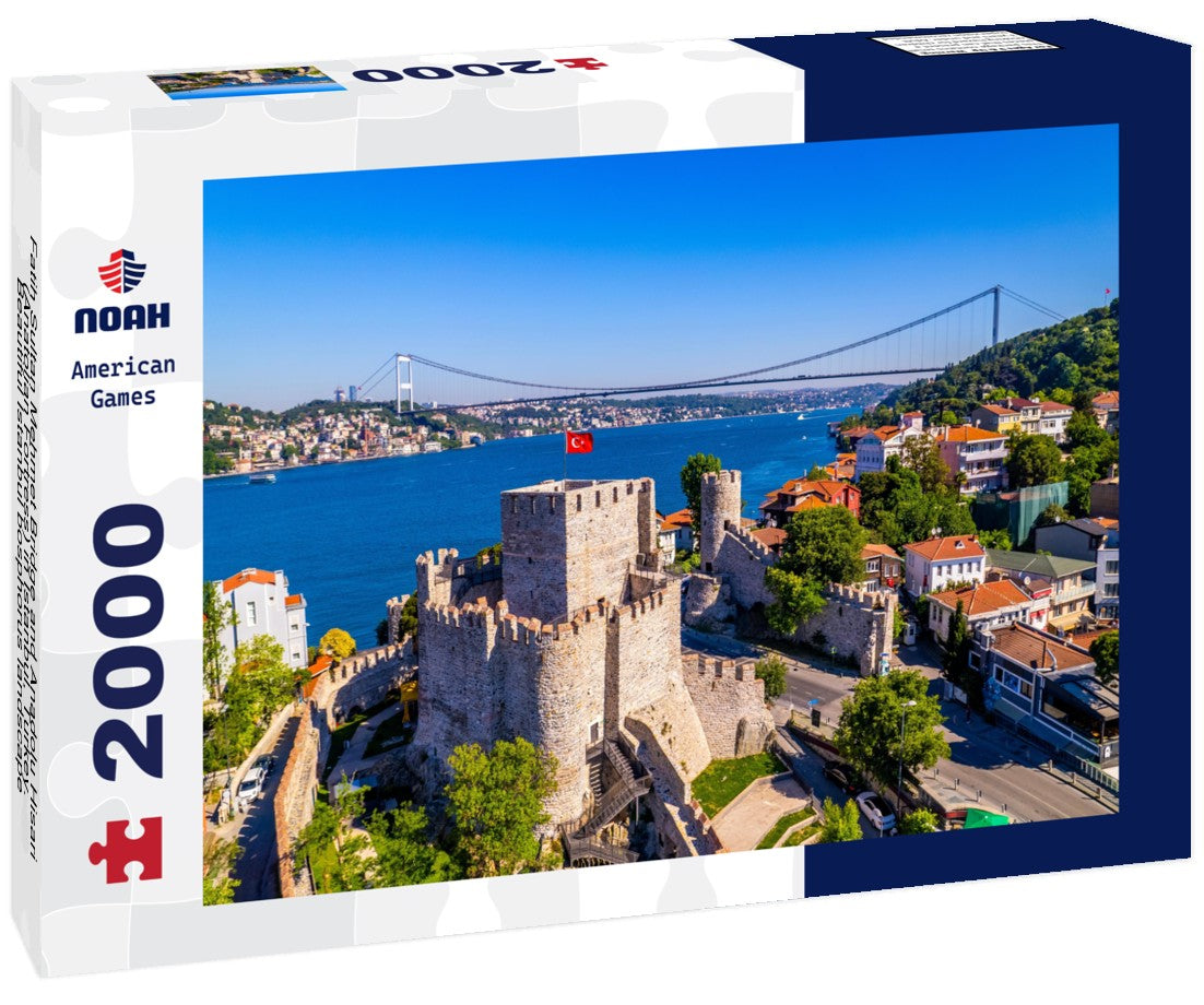 Noah Jigsaw Puzzle Fatih Sultan Mehmet Bridge and Anadolu Hisari (Anatolian Fortress) in Istanbul, Turkey. Beautiful Istanbul bosphorus landscape 2000 pieces
