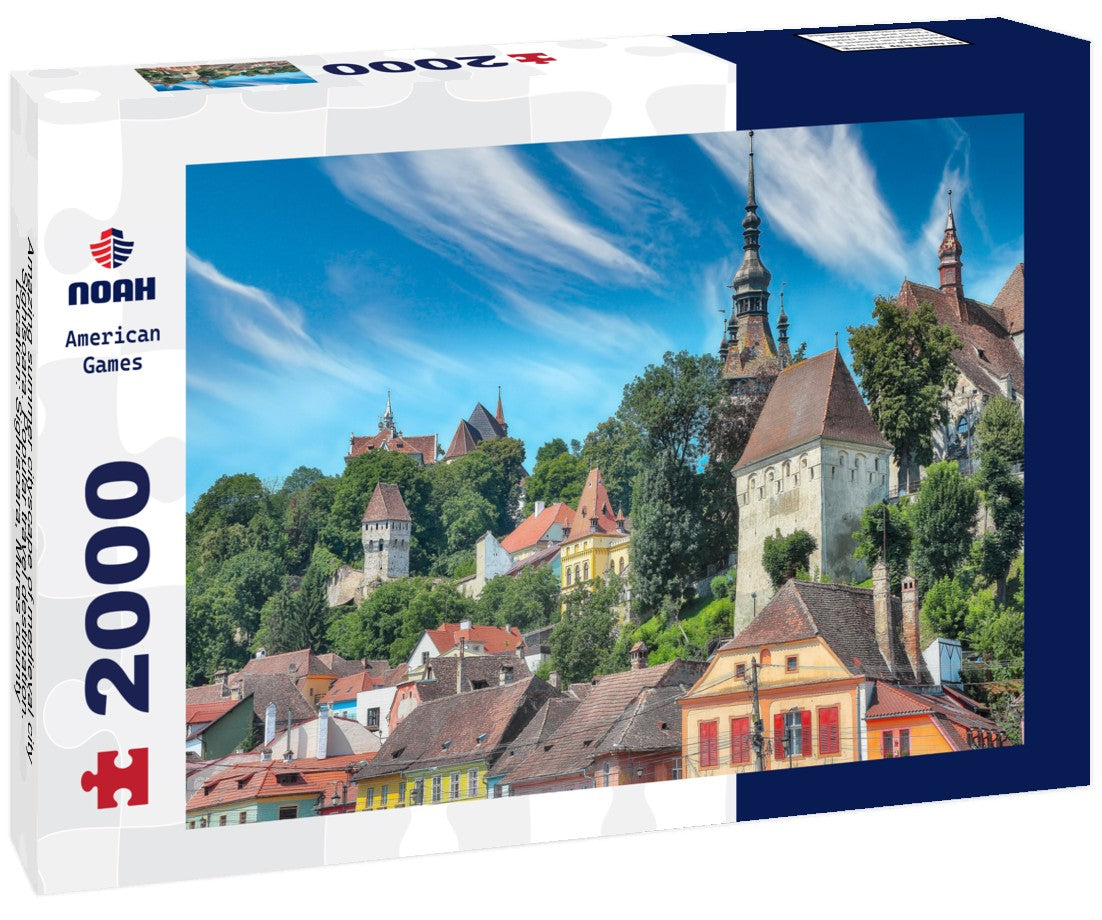 Noah Jigsaw Puzzle Amazing summer cityscape of medieval city Sighisoara. Popular travel destination. Location: Sighisoara, Mures county, Romania 2000 pieces