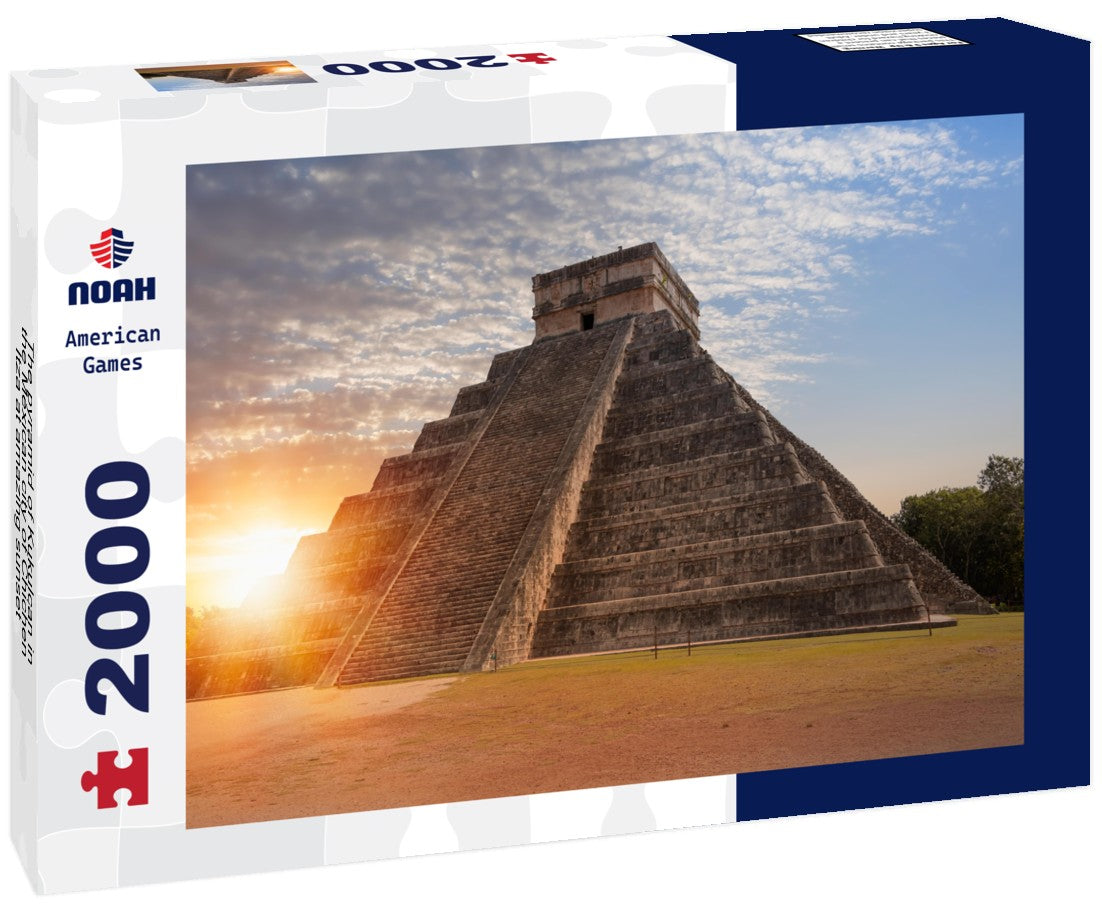 Noah Jigsaw Puzzle The pyramid of Kukulcan in the Mexican city of Chichen Itza at amazing sunset - Yucatan, Mexico 2000 pieces