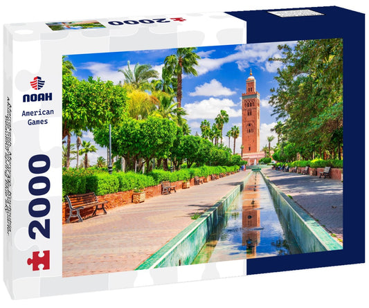 Noah Jigsaw Puzzle Marrakesh, Morocco. Koutoubia Mosque minaret at Medina quarter, beautiful spring blue sky 2000 pieces