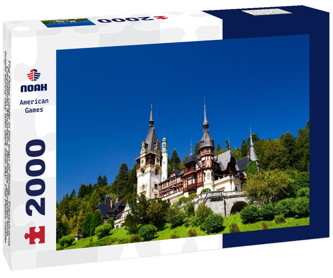 Noah Jigsaw Puzzle The Peles castle in the town of Sinaia, Transylvania, Carpathian Mountains, Romania, Summer time, bright sunny day with dark blue sky. The Peles castle is one of the most beautiful castles in Europe 2000 pieces